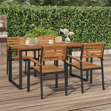Vrtni stol s U-nogama, 160 x 80 x 75 cm, masivno bagremovo drvo
