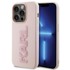KARL LAGERFELD Maskica za iPhone 15 Pro, Hardcase, 3D Rubber Glitter, roza