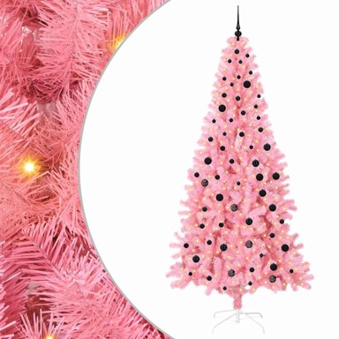 Božićno drvce s 300 LED žarulja ružičasta 240 cm PVC