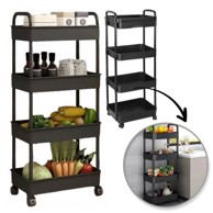 LIVEFY Organizator spremišna kolica, 4 police, crna