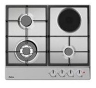 AMICA Ugradbena ploča PG611101R, kombinirana, 60 cm, 3 plina + 1 struja, WOK plamenik, inox
