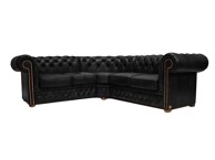 CHESTERFIELD Kutna Garnitura First Class Leather, Matt Black