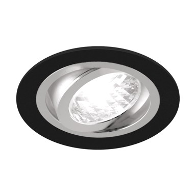 Ugradbena stropna svjetiljka GU10 Alum C, mat crna/krom, GU10/MR16, IP20