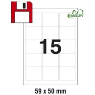 ZWECKFORM Odljepljive etikete ILK za diskete, 59 x 50 mm, 25 listova