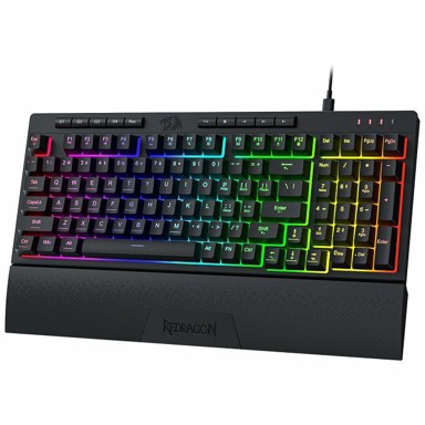REDRAGON Gaming tipkovnica Shiva Pro K515, membranska s mehaničkim osjećajem, žičana, RGB osvjetljenje, 98 tipki, crna