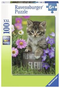 RAVENSBURGER Puzzle Kitten Amongst the Flowers, 100 kom