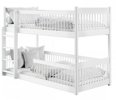 Drveni dječji krevet na kat Boston, 200 x 90 cm, bijeli