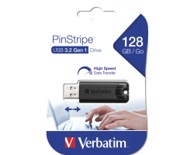 VERBATIM USB stick PinStripe 128GB USB 3.2 crna