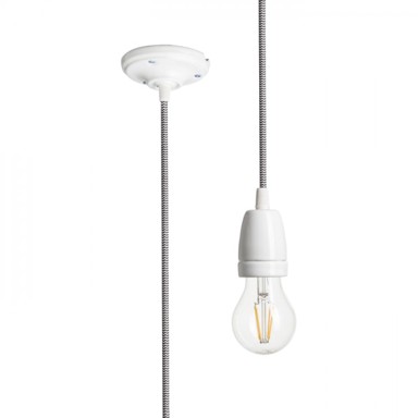 RENDL Viseći komplet Fabio, crna/bijela, porculan, 230 V, E27, 42 W 