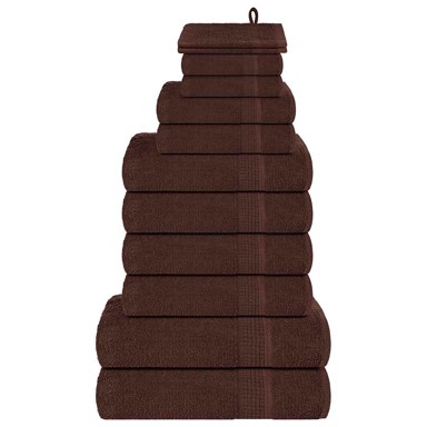 12-dijelni set ručnika smeđi 360 gsm 100 % pamuk