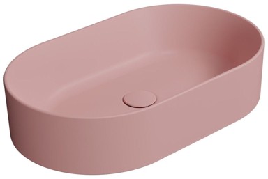 GSI KUBE X Umivaonik, 60x37 cm, ovalni, nadgradni, keramika, blush mat
