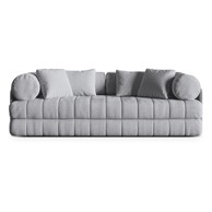COSMOPOLITAN DESIGN Svijetlo siva sklopiva sofa od bouclé tkanine 206 cm Kemi, 206x95x70,05 cm