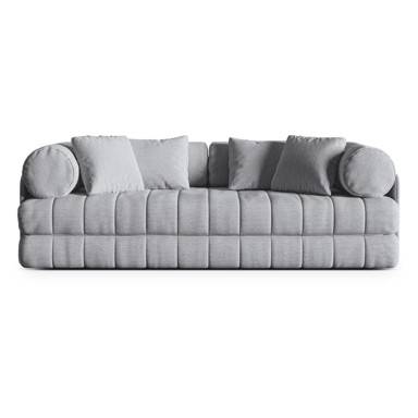 COSMOPOLITAN DESIGN Svijetlo siva sklopiva sofa od bouclé tkanine 206 cm Kemi, 206x95x70,05 cm