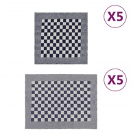 Set ručnika 10 kom plavo-bijeli pamučni