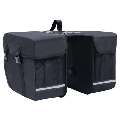 Dvostruka torba za prtljagu bicikla, vodootporna, 35L, crna