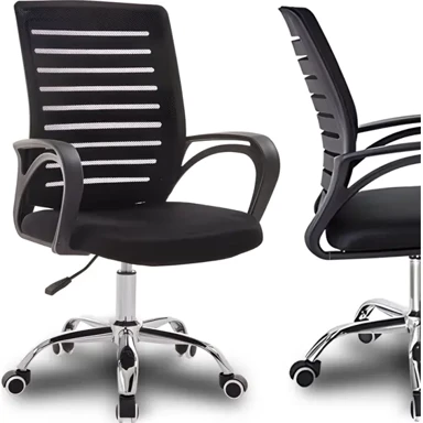 RETOO Ergonomska uredska stolica, mrežasti naslon, crna