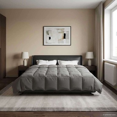 Ljetni pokrivač, 200 x 240 cm, mikrovlakna, svijetlo siva