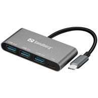 SANDBERG USB-C čvorište, 3x USB-A 3.0 i Power Delivery