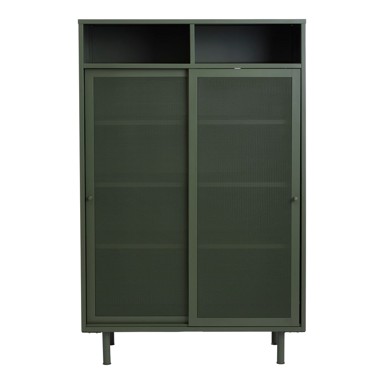 UNIQUE FURNITURE Tamno zeleni metalni ormarić s kliznim vratima 90x140x40 cm Veep