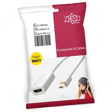 ZED ELECTRONIC Kabel Mini DisplayPort na HDMI, 0.15 m - DPM-HDMI/0.15