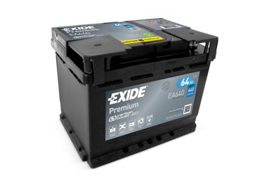 EXIDE Akumulator 64Ah D+ EA640 24,2x17,5x19,0 (640A)