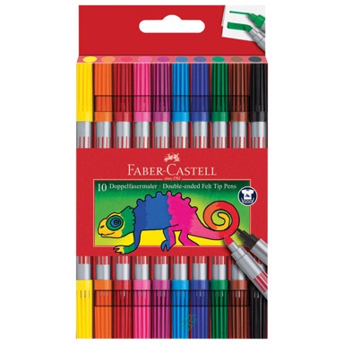 FABER-CASTELL Flomasteri školski, 151110, obostrani, 10 boja