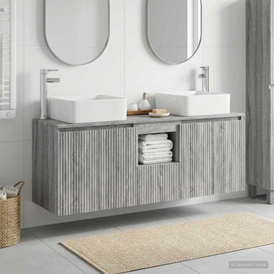 Set kupaonskih ormarića 3 kom 49,5 x 41 x 63 cm, siva sonoma