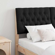 Tapecirano uzglavlje crno 140 cm čvrsto borovo drvo
