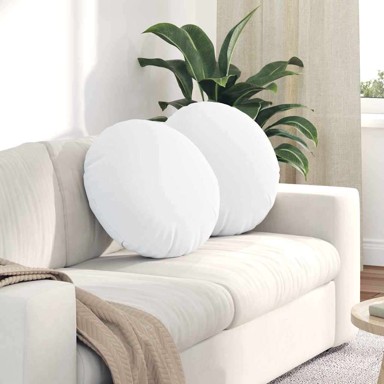 Jastučići za sjedenje 2 kom Ø50x19 cm od tkanine, bijeli