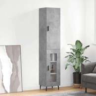 Visoka komoda siva betona 34 5x34x180 cm od konstruiranog drva 