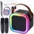 Karaoke zvučnik, Bluetooth, USB, LED, 2 mikrofona, crni
