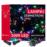 SPRINGOS Božićne lampice, 1000 LED, 61.5 m, višebojne