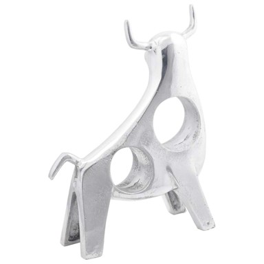 Skulptura Bik, 22x9.5x34 cm, aluminij, srebrna