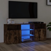 TV ormarić s LED svjetlima boja dimljenog hrasta 120x30x50 cm