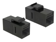 DELOCK Keystone modul RJ45 utičnica na RJ45 utičnicu, Cat.6 UTP, crni