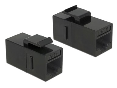 DELOCK Keystone modul RJ45 utičnica na RJ45 utičnicu, Cat.6 UTP, crni