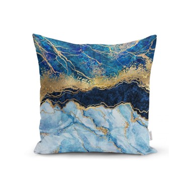 MINIMALIST CUSHION COVERS Jastučnica , 45 x 45 cm Marble With Blue