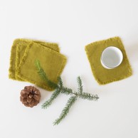 LINEN TALES Podmetači za čaše Classic, zeleni