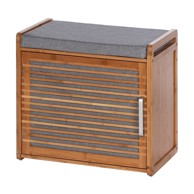 WENKO Sivi/smeđi od bambusa ormarić za cipele s klupom Bahari