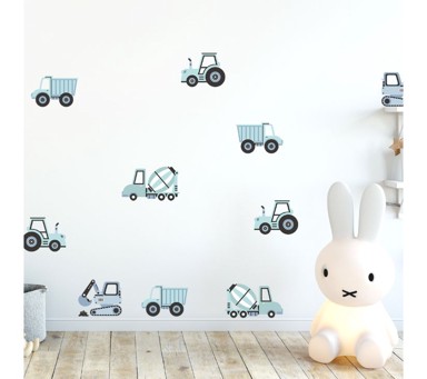 PASTELOWE Zidne naljepnice Građevinska vozila, plava