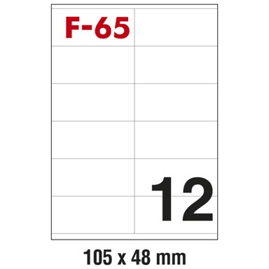 FORNAX Etikete A4 ILK F-65, 105 x 48 mm, 1200 kom, bijele