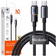 MCDODO Kabel USB-C na USB-C, 1 m, 100 W, LED, crni