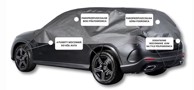 Polu-cerada za SUV, L, 330 cm, klasična, crna