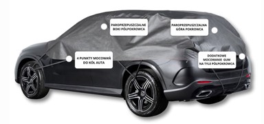 Polu-cerada za SUV, L, 330 cm, klasična, crna