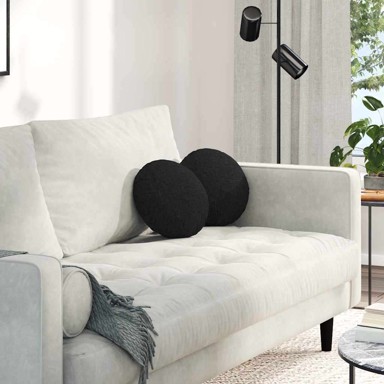 Jastučići za sjedenje 2 kom Ø30x13 cm od tkanine, crni