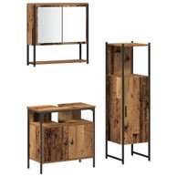3-dijelni set namještaja za kupaonicu, staro drvo, inženjersko drvo