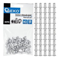 GEKO Set aluminijskih zakovičnih matica M3 0,5-1,5 50 kom