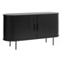 UNIQUE FURNITURE Crna niska komoda u dekoru hrasta s kliznim vratima, 140x76 cm Nola