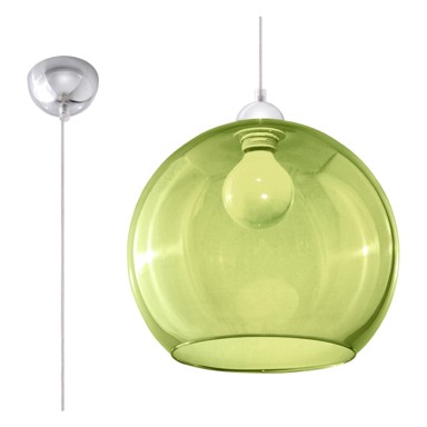 NICE LAMPS Zelena viseća svjetiljka sa staklenim sjenilom ø 30 cm Bilbao