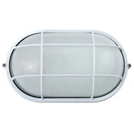 Ovalna vanjska zidna lampa, VK/01003/W, pregrada i mreža, max 60 W, bijela